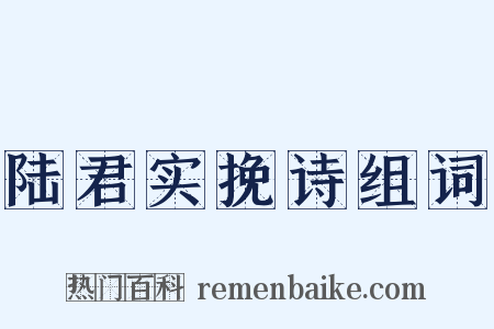 陆君实挽诗组词是什么意思的图片